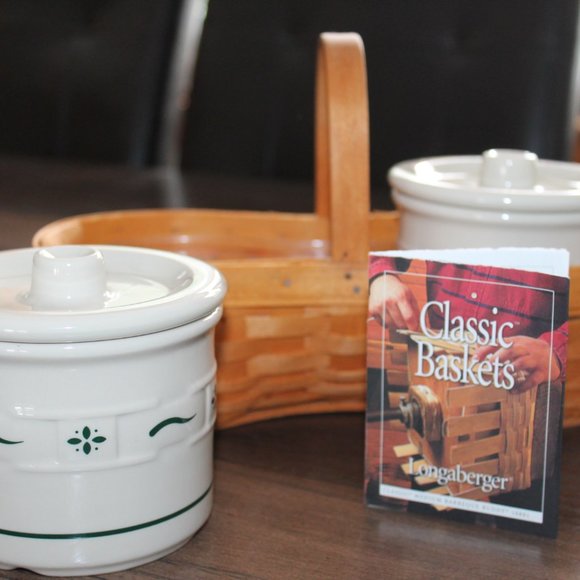 Longaberger BBQ Buddy Medium 2 One Pint Crocks Made in the USA - Picture 2 of 8